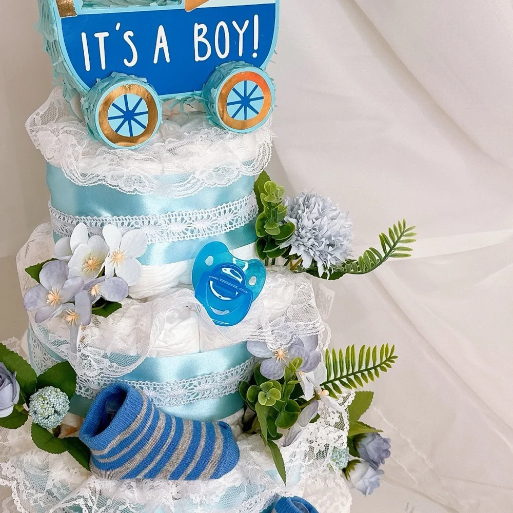 Baby Boy Diaper Cake, Baby Shower Gift